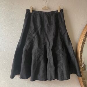 90s / 2000s Heather Grey Whimsy Street Pleated Midi Skirt